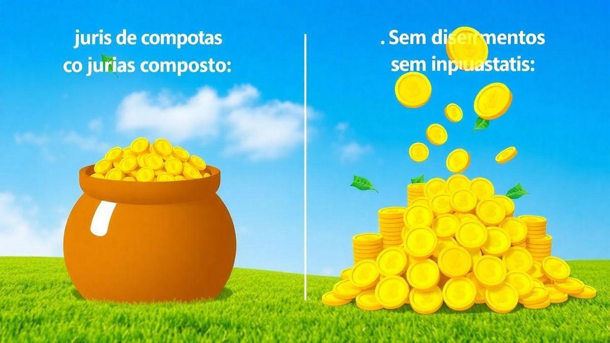 Comparação de investimentos com e sem juros compostos
